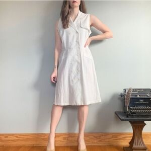 Danny & Nicole vintage 90s white striped textured sleeveless summer dress size